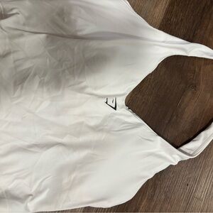 Gym shark halter  White Athletic Tank Top size medium